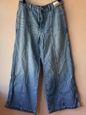 NWT: Wide Sweep Denim Trousers Robertson Wash Size 30 High Rise Wide Leg